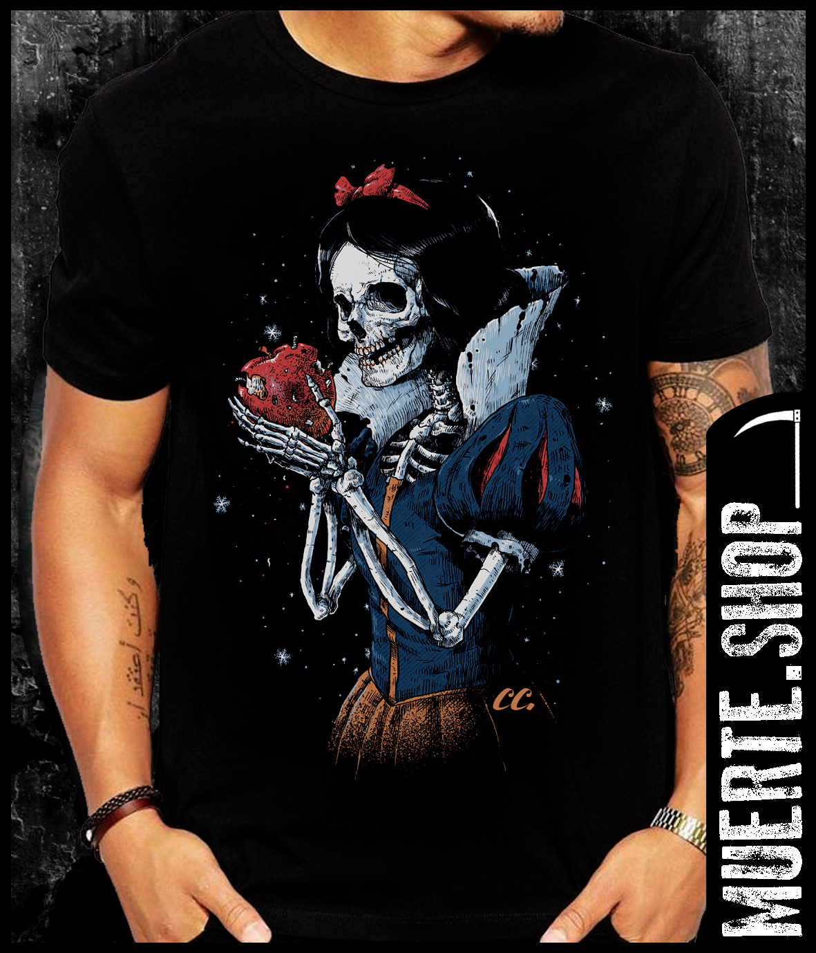 Черна тениска SNOW WHITE SKULL Черна тениска SNOW WHITE SKULL